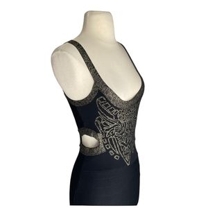 Guess by Marciano Black and Gold Bodycon Dress